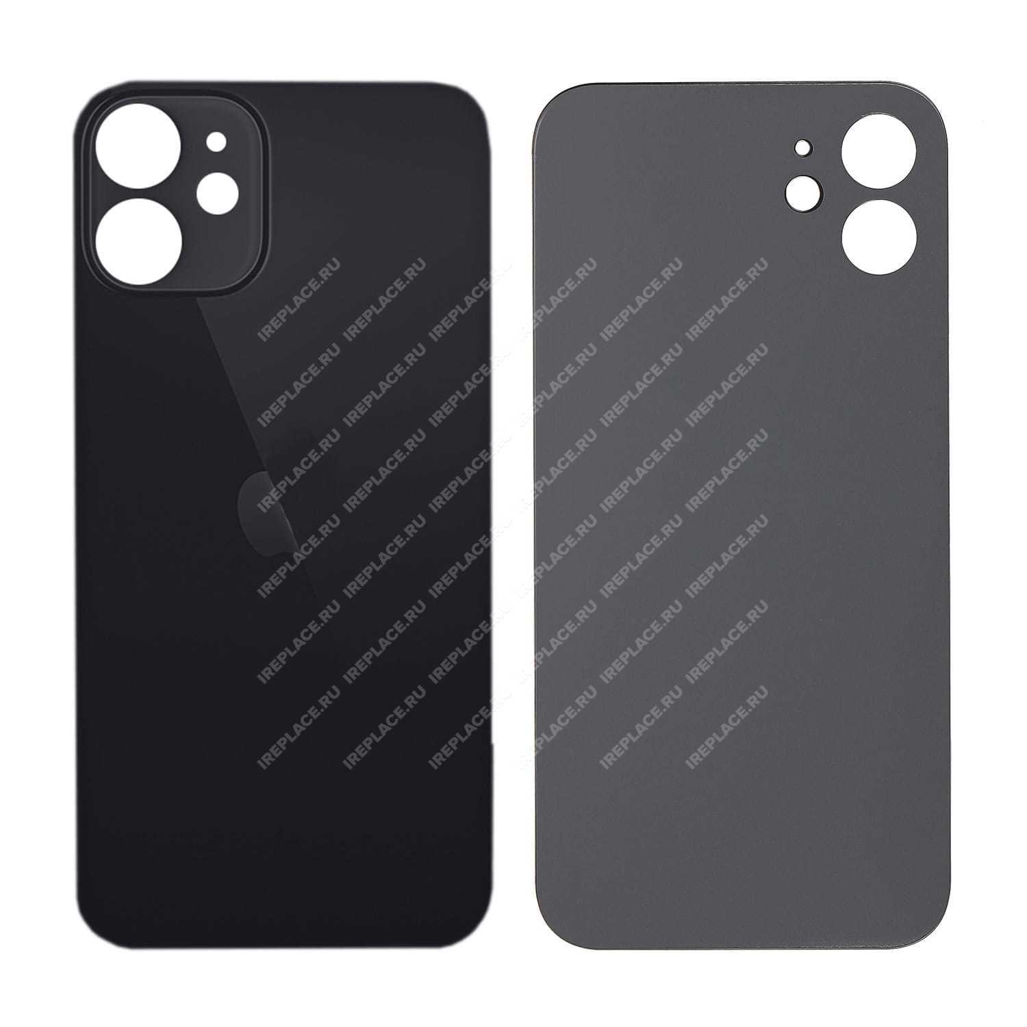 Заднее стекло для iPhone 12, Black | цена 1 990.00Р. Купить с доставкой по  России можно на сайте iReplace или по 8-800-555-83-35